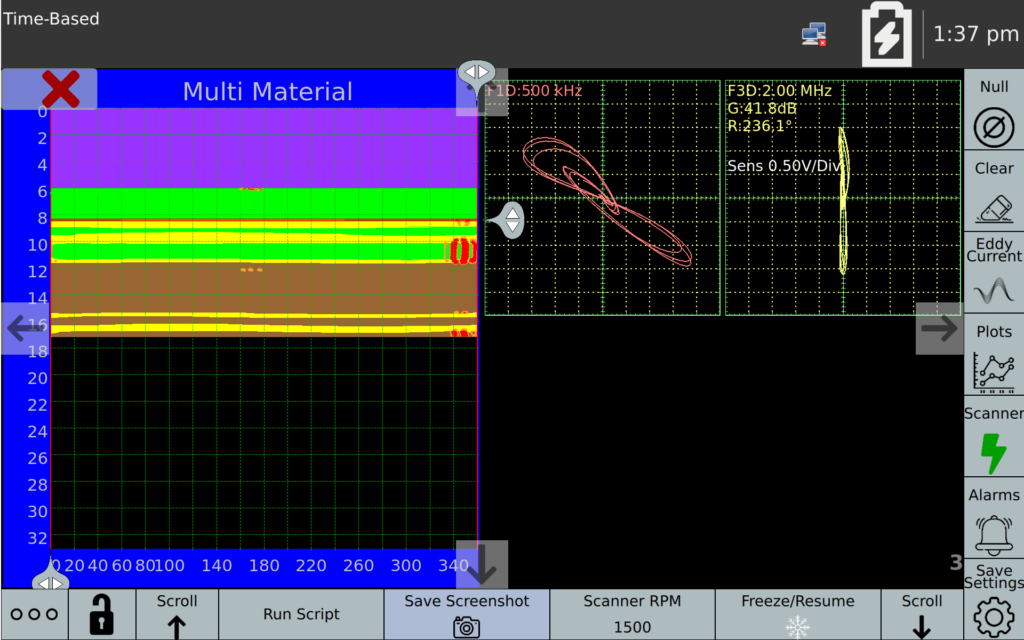 EddyView II Plus MultiMaterial screen
